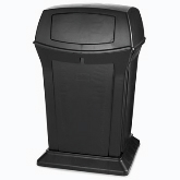 Rubbermaid Ranger Container, 45 gallon, Dome Top, 2 Access Openings w/ Doors, Black