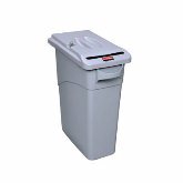 Rubbermaid Slim Jim Confidential Document Container w/ Lid, 15 7/8 gallon, Light Gray