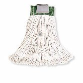 Rubbermaid Super Stitch Wet Mop Head, Medium, 4 Ply Cotton, 1" Green Headband, White