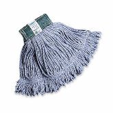 Rubbermaid Super Stitch Mop Head, Large, 4 Ply Cottonsynthetic Blend, 5" Headband, Blue