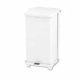 Rubbermaid The Defenders Step Can, 15" Sq x 30" H, 24 gallon Capacity, White