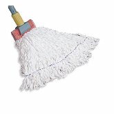 Rubbermaid Clean Room Mop Head, Large, Rayonpolyester Blend, 5" Headband, Looped End, All Purpose, White