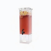 Rosseto Beverage Dispenser, 2 gallon, 6 3/4" x 6 3/4" x 23 1/4" H, Rectangle, Acrylic Base