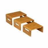 Rosseto Skycap Bamboo Riser Set, Natural Bamboo Finish