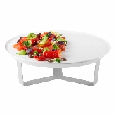 Rosseto, Round Tray & Riser Set, White Melamine Tray, S/S Stand, 13 5/16" dia. x 4"