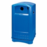 Rubbermaid Plaza Bottlecan Recycling Container, 24 3/4" x 22 1/4" x 42 1/8" H, Blue