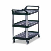 Rubbermaid Xtra Utility Cart, 3 Shelves, 100 lb Capacity, Black