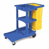 Rubbermaid Cleaning Cart, 46" x 21 3/4" x 38 3/8", w/ Zippered Yellow Vinyl Bag