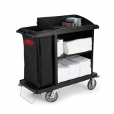 Rubbermaid Xtra Housekeeping Cart, 49" x 22" x 50", Black