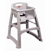 Rubbermaid Sturdy Chair Youth Seat w/ Wheels, Safety Harness w/ Release Mechanism, Platinum