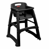 Rubbermaid Sturdy Chair Youth Seat w/out Wheels, Safety Harness w/ Release Mechanism, Black