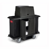 Rubbermaid Xtra Housekeeping Cart w/ Doors, Black