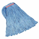 Rubbermaid Premium Mop Head, 20 oz, 4 Ply Cottonrayonsynthetic Blend, 1" Headband, All Purpose, Blue