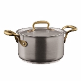 Sambonet, Sauce Pot, 2 qt, w/Two Handles, 6 1/4" dia., w/Lid, 18/10 S/S, 1965 Vintage Cookware
