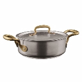 Sambonet, Casserole Pot, 2.60 qt, w/Two Handles, 7 7/8" dia., w/Lid, 18/10 S/S, 1965 Vintage Cookwar