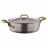 Sambonet, Casserole Pot, 3.90 qt, w/Two Handles, 9 1/2" dia., w/Lid, 18/10 S/S, 1965 Vintage Cookwar