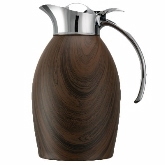 Service Ideas, Carafe, 1 liter, S/S, Dark Wood Finish, Hand Wash Only