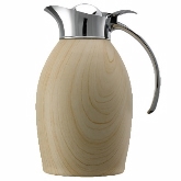 Service Ideas, Carafe, 1 liter, S/S, Light Wood Finish, Hand Wash Only