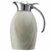 Service Ideas, Carafe, 1 liter, S/S, White Marble Finish, Hand Wash Only