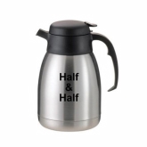 Service Ideas, Carafe, SteelVac, "Half & Half" Etched on Side, 1.50 liter