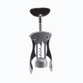 Service Ideas Inc. Corkscrew, Wing Type, Heavy Duty Zinc Alloy, 18/8 Brushed S/S w/ Black Accents