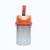 Service Ideas Inc. Airpot, Orange Lever Lid, 18/8 S/S Exterior, 2.2 liters