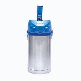 Service Ideas Inc. Airpot, Blue Lever Lid, 18/8 S/S Exterior, 3 liters