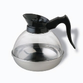 Service Ideas Inc. Coffee Decanter, 60 oz, Plastic Body, Stainless Base, 6 3/4" x 6 1/2" x 8"