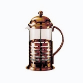 Service Ideas Inc. Brick French Coffee Press, .35 liter, (11.8 oz), Pyrex Glass Liner, Bronze