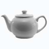 Service Ideas Inc. Teapot, 16 oz, w/ Lid and Infuser Basket, English Style, Ceramic, White