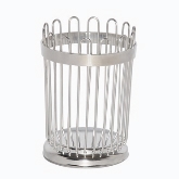 Service Ideas Inc. Breadstick Basket, 5", Wire, Polished Stainless w/ Weighted Base