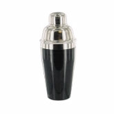 Spill-Stop Cocktail Shaker, 3 Piece Set, 16 oz Black Vinyl-Coated