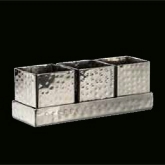 Steelite, Sugar Cube Holder, Metal Creations, Hammered Mirror Finish, 1 5/8" x 1 3/4"