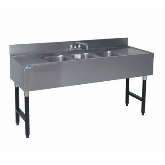 Advance Tabco, Underbar Basics Work Board Sink Unit, w/ 3 Sink Compartments