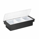 TableCraft, Bar Condiment Holder, Black, ABS Plastic, 19 3/4" x 6 1/2" x 4"