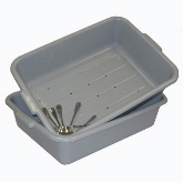 Vollrath Economy Soak System, 5" Deluxe Drain Box, 20" L x 15" W x 5 3/4" H, Plastic, Gray