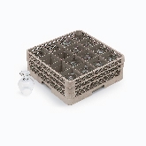 Vollrath Rack-Master Dishwasher Stock Rack, Glass/Stem, 16 Comp., w/6 Extenders, Handles, Beige