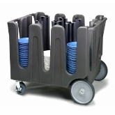 Vollrath Dish Caddy, Adjustable Top, 40" L x 30" W x 31 1/16" H, 6 Posts, 6 Stacks