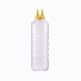 Vollrath Twin Tip Squeeze Bottle w/Color Top, 24 oz, Clear Bottle w/Yellow Top