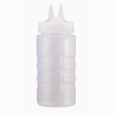 Vollrath Twin Tip Squeeze Bottle, 16 oz, Wide Mouth, Clear Bottle