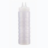 Vollrath Twin Tip Squeeze Bottle, 24 oz, Wide Mouth, Clear Bottle