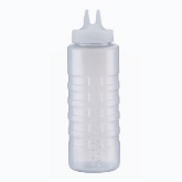 Vollrath Twin Tip Squeeze Bottle, 32 oz, Wide Mouth, Clear Bottle