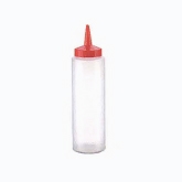 Vollrath Color Mate Squeeze Bottle Dispenser, 8 oz, Standard Cap, Red Bottle w/Red Cap