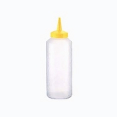 Vollrath Color Mate Squeeze Bottle Dispenser, 12 oz, Standard Cap, Clear Bottle w/Yellow Cap