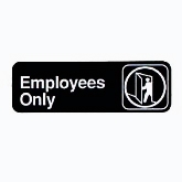 Vollrath "Employees Only" Sign, 3" x 9", White on Black