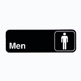 Vollrath "Men" Sign, 3" x 9", White on Black