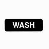 Vollrath "Wash" Sign, 3" x 9", White on Black