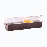 Vollrath Kondi-Keeper Condiment Dispenser, Plastic, Standard Lid, 4 qt, 24" x 6" x 3 3/4", Brown