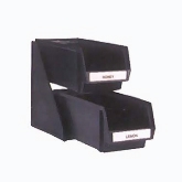 Vollrath Condiment Self-Serve System Set, 2-Tier, Two 11 1/4" Bins and Clips, Black