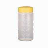 Vollrath Dripcut Dredge, 16 oz, 6 1/4" H, 2 7/8" dia., Clear Bottle w/Large Holes, Yellow Lid